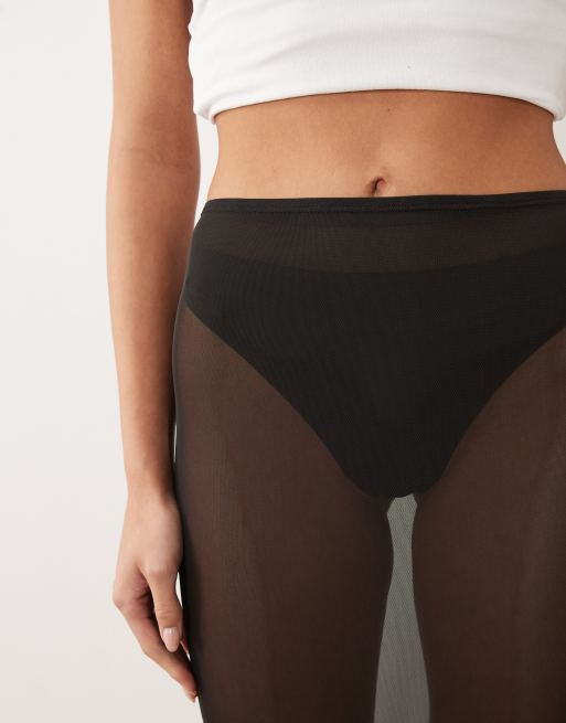 ASOS DESIGN - Sort midinederdel i gennemsigtigt mesh, 4 af 5