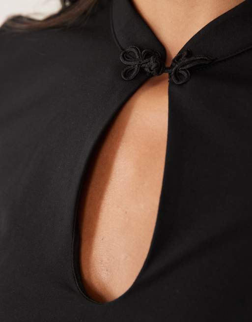 ASOS DESIGN - Sort minikjole med afkortede ærmer og nøglehulsudskæring, 4 af 4