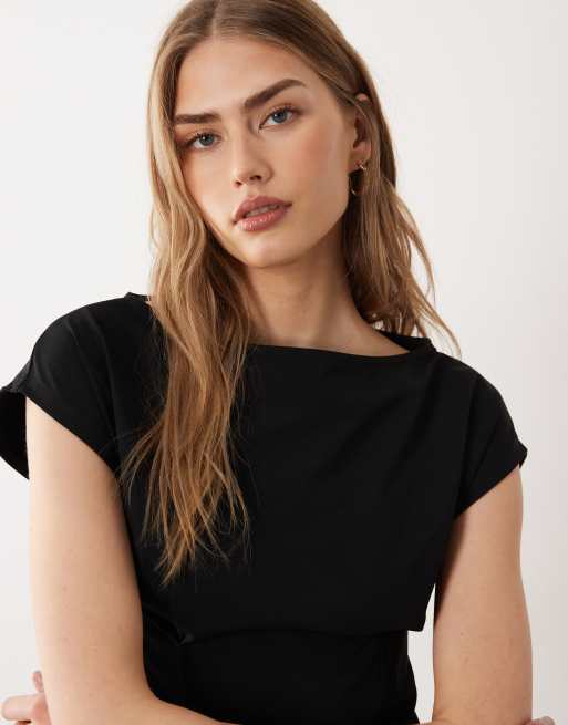 ASOS DESIGN - Sort minikjole med bådudskæring, 3 af 4