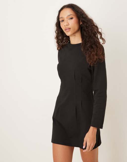 ASOS DESIGN - Sort minikjole med halve ærmer og indsyet detalje, 2 af 4