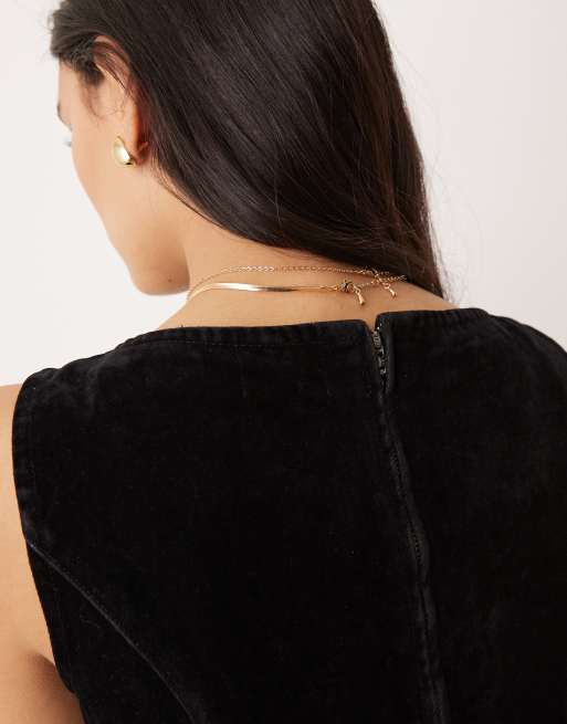 ASOS DESIGN - Sort minikjole med mønster i denim, 4 af 4