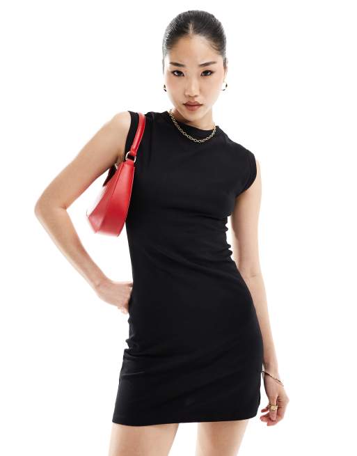 ASOS DESIGN - Sort minikjole med rund hals