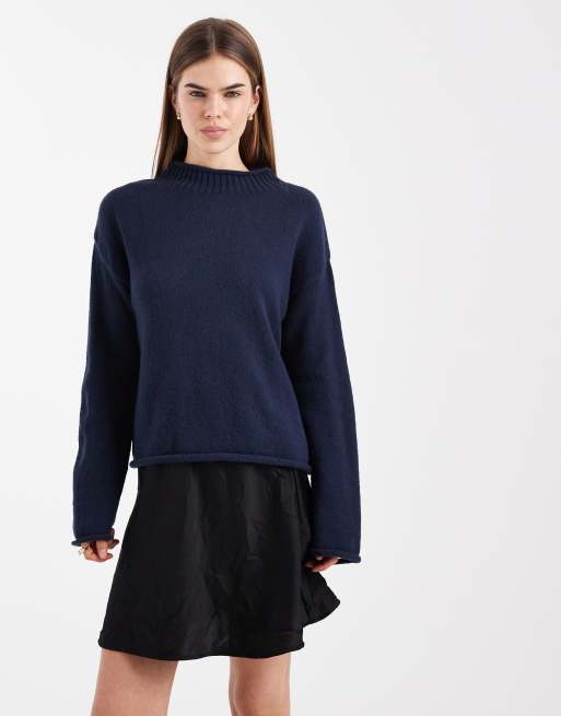 ASOS DESIGN - Sort mininederdel i krøllet satin, 2 af 5