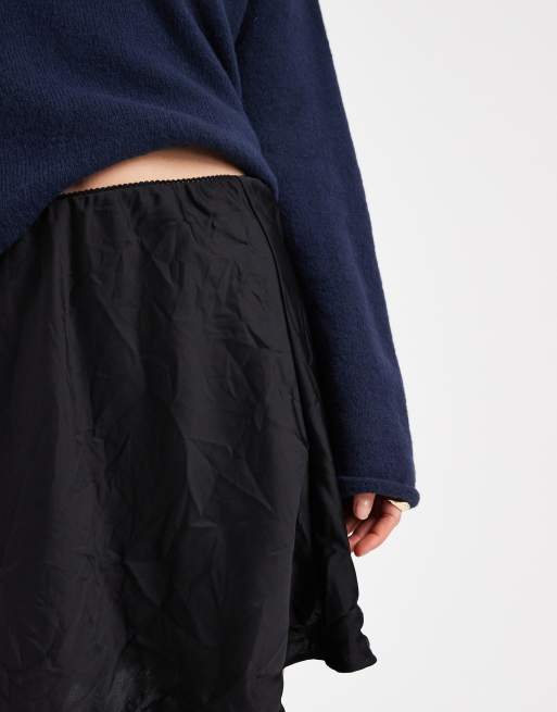 ASOS DESIGN - Sort mininederdel i krøllet satin, 3 af 5