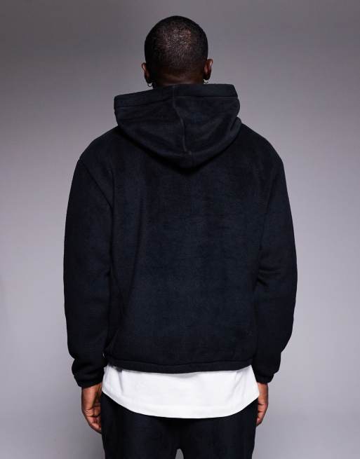 ASOS DESIGN - Sort og afslappet hættetrøje i fleecemateriale - Del af sæt, 3 af 5