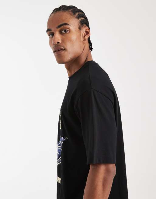 ASOS DESIGN - Sort og afslappet T-shirt med surferprint på ryggen, 5 af 5