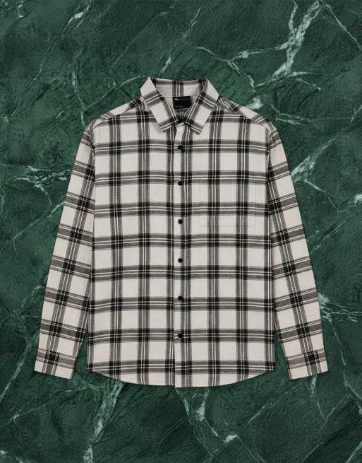 ASOS DESIGN - Sort og beige oversized skjorte med tern