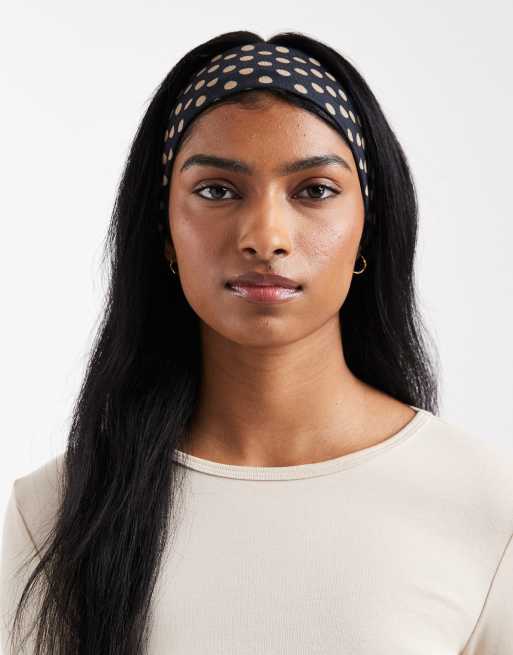 ASOS DESIGN - Sort og beige pandebånd med polkaprikker , 3 af 3