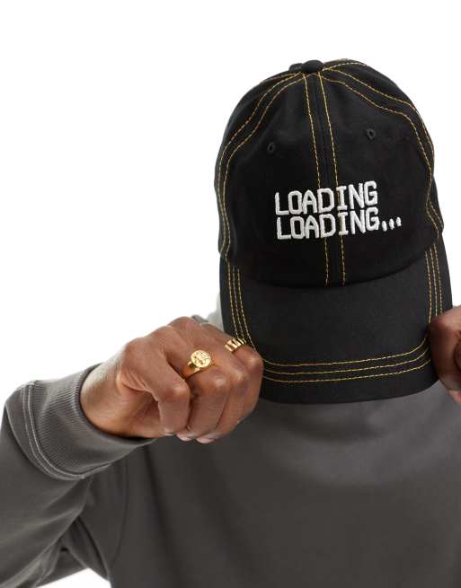ASOS DESIGN - Sort og blød baseballcap med kontrastsøm og broderi, 2 af 4