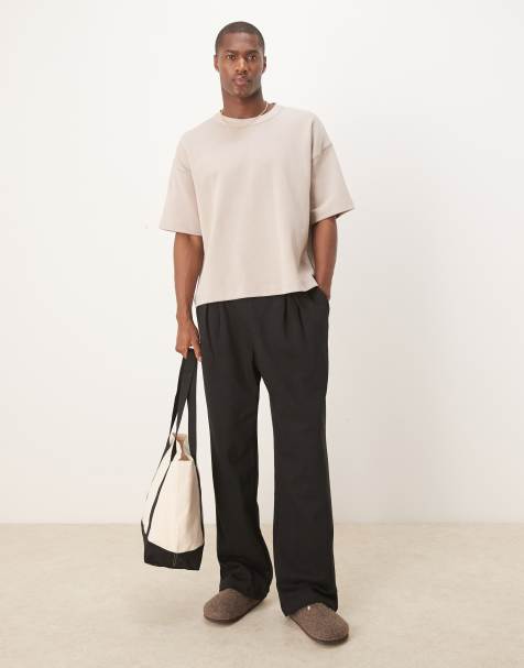 ASOS DESIGN - Sort og ekstremt oversized elegante joggingbukser med plisseringer - view 1