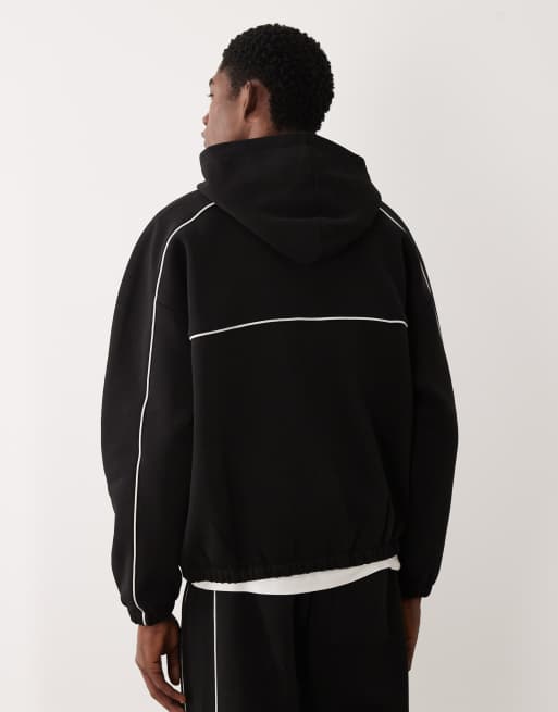 ASOS DESIGN - Sort og ekstremt oversized hættetrøje med bånddetaljer, 3 af 5