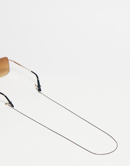 ASOS DESIGN - Sort og guldfarvet solbrillekæde i metal