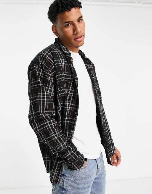 ASOS DESIGN - Sort og hvid oversized 90'er-skjorte med tern