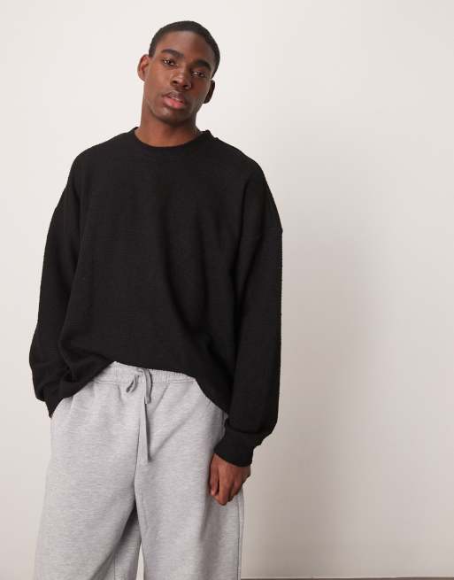 ASOS DESIGN - Sort og langærmet T-shirt i ekstremt oversized pasform med baggy ærmer