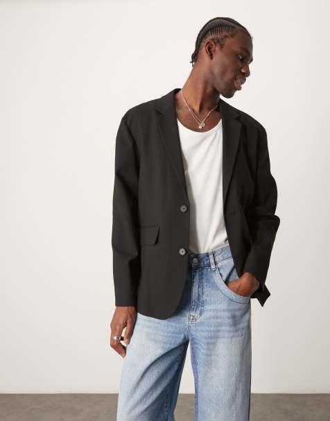 ASOS DESIGN - Sort og løstsiddende blazer i afslappet pasform - view 1