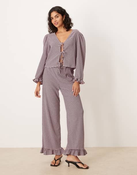 ASOS DESIGN - Sort og lyserødt sæt med gingham-tern - view 1