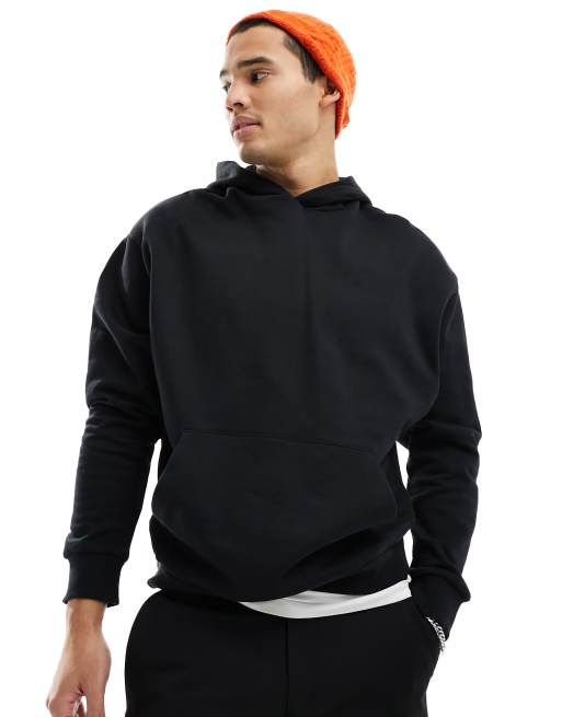 ASOS DESIGN - Sort og oversized hættetrøje med stort rygprint og hættebroderi, 3 af 4