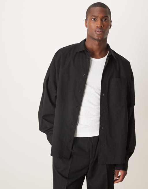 ASOS DESIGN - Sort og oversized skjorte med flagermusærmer