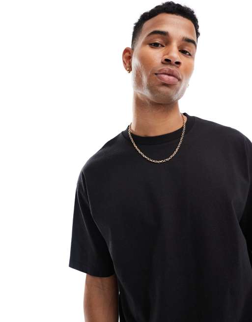 ASOS DESIGN - Sort og oversized T-shirt i kraftigt 280 gsm materiale 