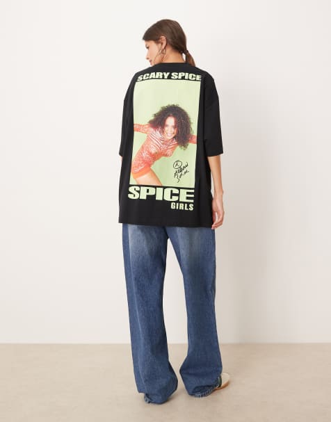 ASOS DESIGN - Sort og oversized T-shirt med Spice Girls Scary-print - view 1