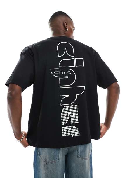 ASOS DESIGN - Sort og oversized T-shirt med 'street'-grafik - view 1