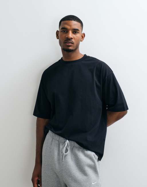 ASOS DESIGN - Sort og oversized T-shirt med tekstgrafik, 2 af 5