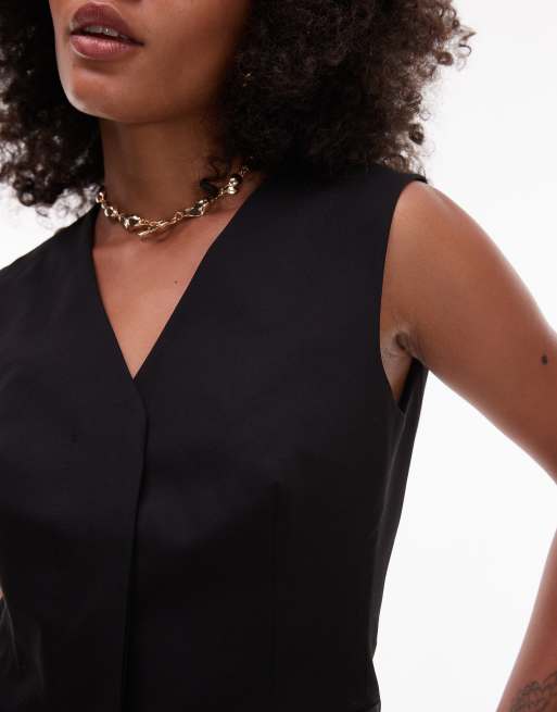 ASOS DESIGN - Sort og skræddersyet vest med høj, indsyet talje - Del af sæt, 2 af 4