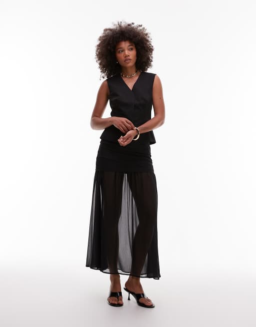 ASOS DESIGN - Sort og skræddersyet vest med høj, indsyet talje - Del af sæt, 4 af 4