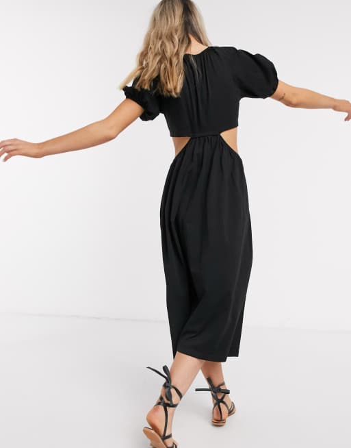 ASOS DESIGN — Sort overallkjole med udskæringer, 2 af 4