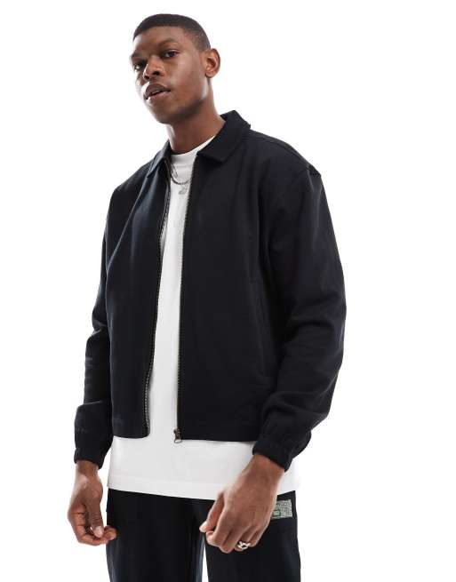 ASOS DESIGN - Sort oversized arbejderskjortejakke i firkantet pasform - Del af sæt