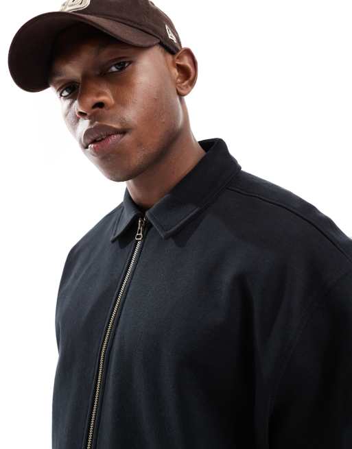 ASOS DESIGN - Sort oversized arbejderskjortejakke i firkantet pasform - Del af sæt, 4 af 4
