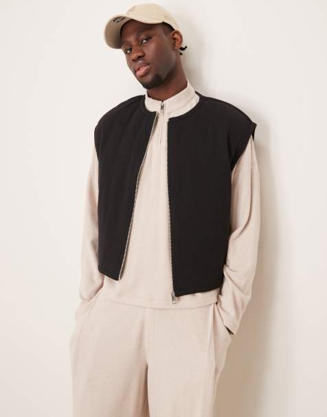 ASOS DESIGN - Sort oversized cropped vest med kraftig polstring - view 1