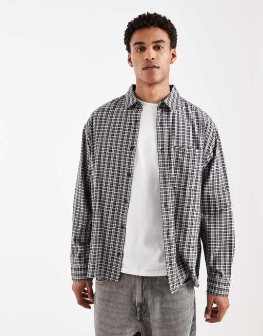 ASOS DESIGN - Sort oversized dad-skjorte med tern