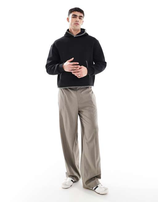 ASOS DESIGN - Sort oversized hættetrøje med syningsdetalje, 3 af 4