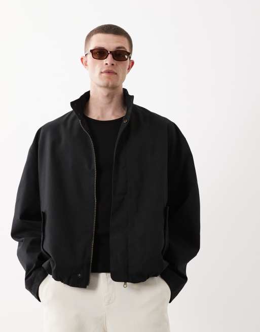 ASOS DESIGN - Sort oversized jakke med ståkrave, 4 af 5