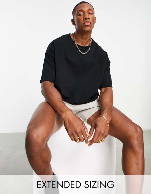 ASOS DESIGN - Sort oversized kraftig T-shirt