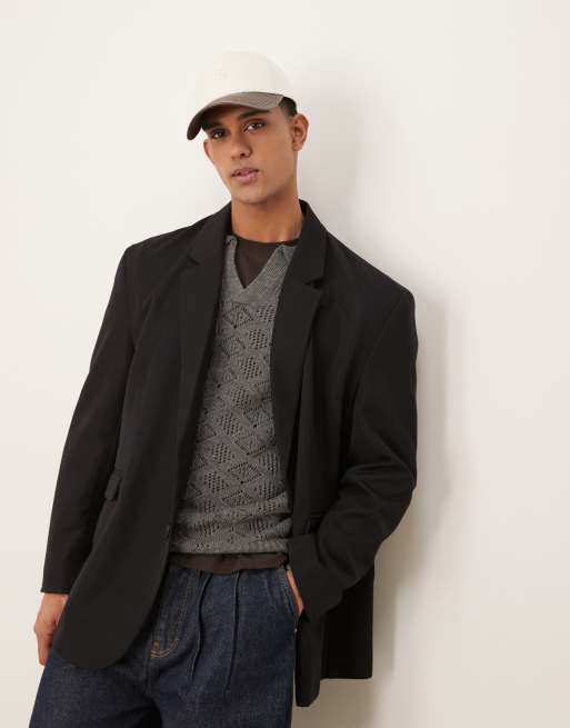 ASOS DESIGN - Sort oversized løstsiddende blazer
