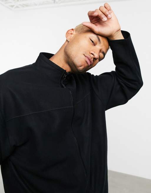ASOS DESIGN - Sort oversized polar træningsjakke i fleece