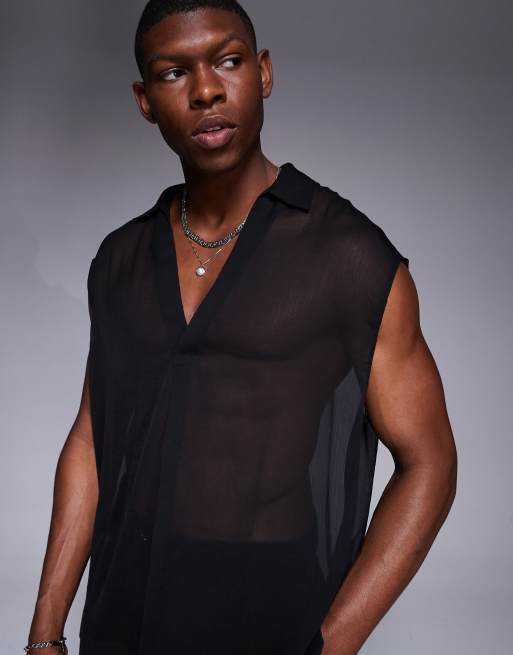 ASOS DESIGN - Sort oversized ærmeløs overhead-skjorte, 4 af 4