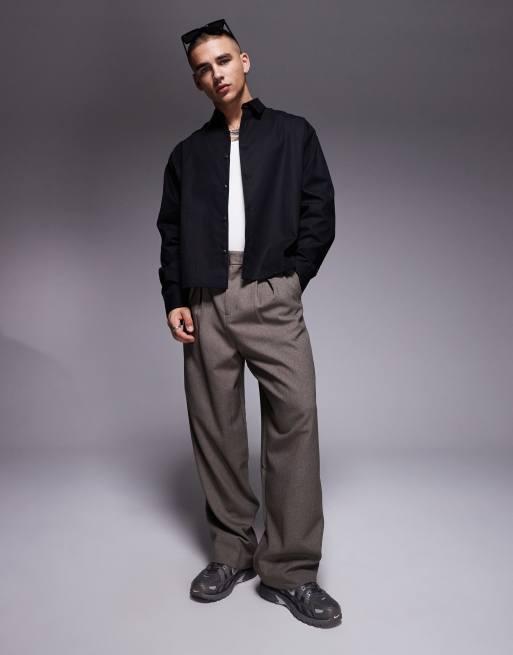 ASOS DESIGN - Sort oversized skjorte i firkantet pasform