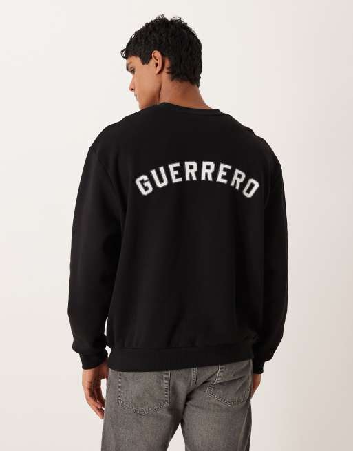 ASOS DESIGN - Sort oversized sweatshirt med tekstapplikation