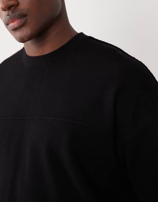 ASOS DESIGN - Sort oversized T-shirt i strik med tekstur, 4 af 5