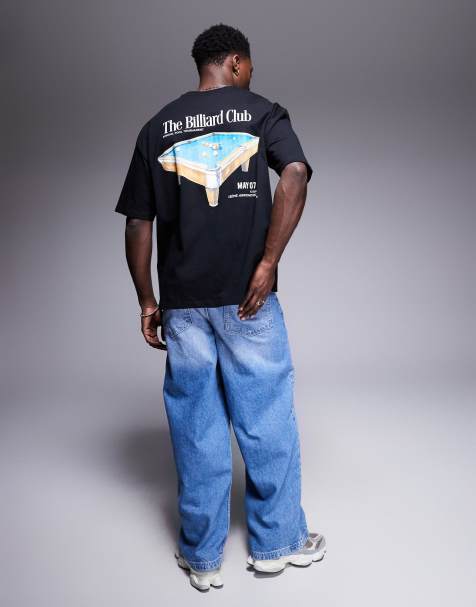 ASOS DESIGN - Sort oversized T-shirt med billardgrafik - view 1