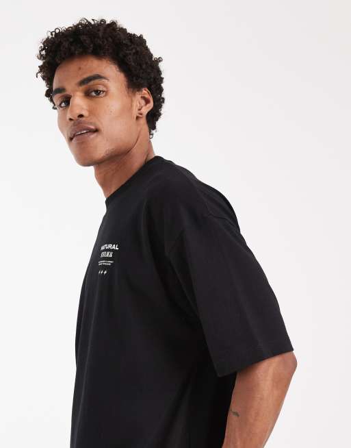 ASOS DESIGN - Sort oversized T-shirt med blomstergrafik på ryggen, 3 af 5