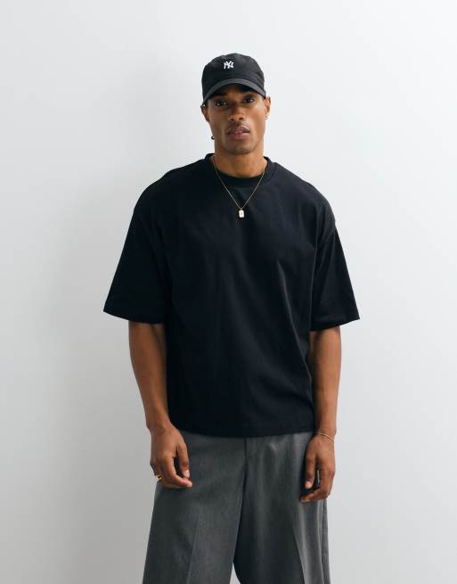 ASOS DESIGN - Sort oversized T-shirt med firkantet pasform og grafisk cocktail-print, 2 af 5