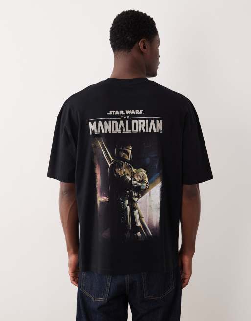 ASOS DESIGN - Sort oversized T-shirt med 'Mandalorian'-print