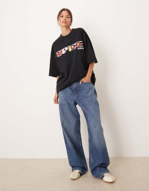 ASOS DESIGN - Sort oversized T-shirt med 'Spice Girls Sporty'-print, 4 af 4
