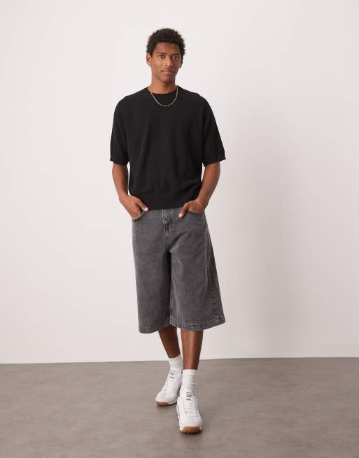 ASOS DESIGN - Sort oversized T-shirt med tekstur i strikket piqué , 2 af 4