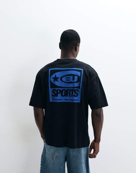 ASOS DESIGN - Sort oversized T-shirt med tykt street-grafik - view 1