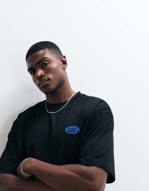 ASOS DESIGN - Sort oversized T-shirt med tykt street-grafik, 2 af 5